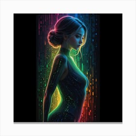 Neon Girl Canvas Print