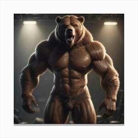 Bodybuilding Bear Canvas Print