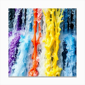 Rainbow Splashing Water Canvas Print