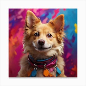 Sweet Dog Painting Art Canvas Print
