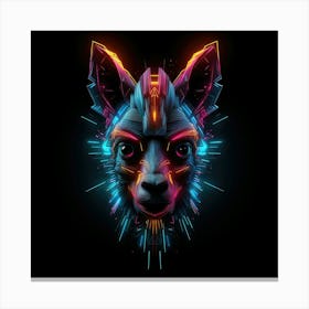 Neon Wolf Head 4 Canvas Print