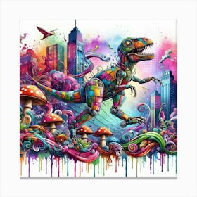 Psychedelic Dinosaur 7 Canvas Print
