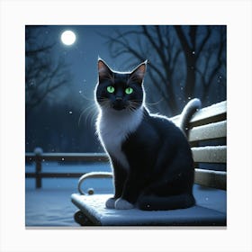 Leonardo Phoenix 10 A Serene Winter Night Scene Featuring A Sl 2 Canvas Print