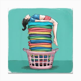 Laundry Basket 16 Canvas Print