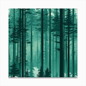 Illustration Of A Forest Canvas Print