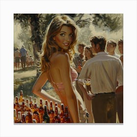 Girl At A Party Canvas Print