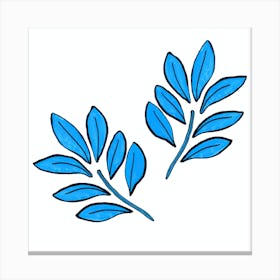 Lushy Leaves 2 Blue 1 Canvas Print