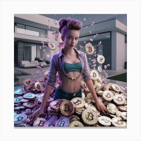 Bitcoin Girl 12 Canvas Print