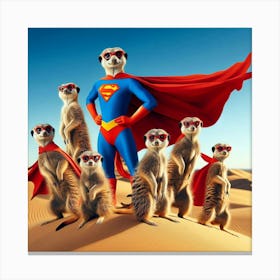 Super Meerkats 1 Canvas Print