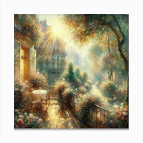 Greg Rutkowski's Intricate Impressionism: Morning Light and Transient Shadows Canvas Print