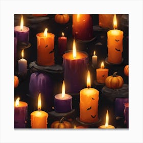 Halloween Candles Seamless Pattern Canvas Print