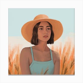 Girl In A Hat Canvas Print