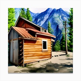 Cabin In The Mountains Canvas Print