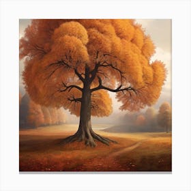Autumn tree with nice atmosphere Canvas Print