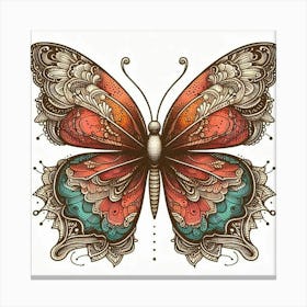 Illustration lace butterfly 2 Canvas Print