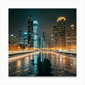 Night In Chicago Canvas Print