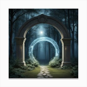 Magic Portal In The Forest Canvas Print