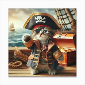 Pirate Kitten 3 Canvas Print