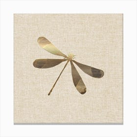 Linen Gold Dragonfly Canvas Print