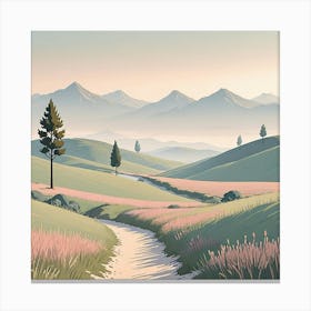 Landscape With Mountains Canvas Print