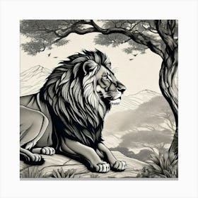 Lion In The Forest 18 Canvas Print