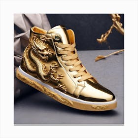 Golden Dragon Sneakers Canvas Print