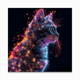 Cat made of Lights Canvas Print