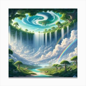 Rainbow Waterfall Canvas Print