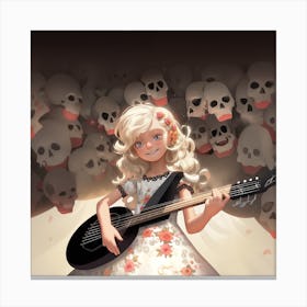 Girl With A Guitar Canvas Print