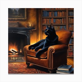 Black Cat Ii Curled Up 1 Canvas Print