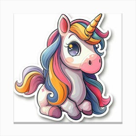 Unicorn Sticker 58 Canvas Print