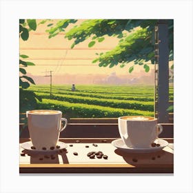 Two Cups Of Coffee Canvas Print