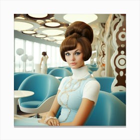 Blue Retro Mod 1960's Airport Lounge Series: #5 Canvas Print