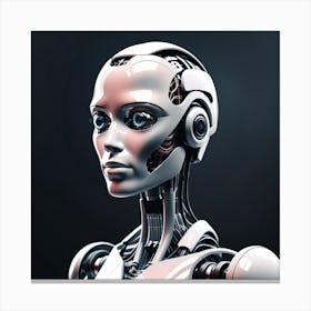 3d Rendering Of A Female Robot Canvas Print