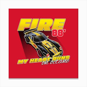 Fire 88 - car, bumper, funny, meme Canvas Print