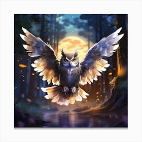 Owl In The Forest Canvas Print