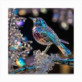 Glass Bird on a Branch Canvas Print