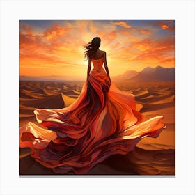 Woman In The Desert 1 Canvas Print