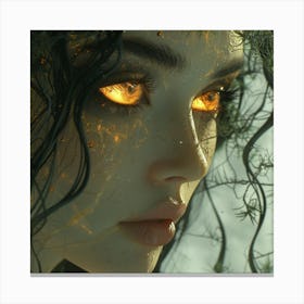 Woman With Glowing Eyes Canvas Print