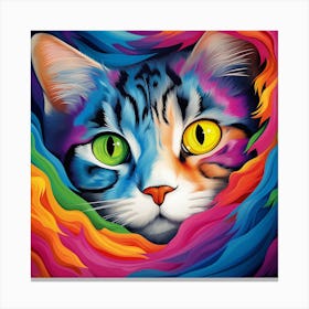 Colorful Cat 3 Canvas Print