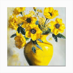 Yellow Vase living room art print 3 Canvas Print
