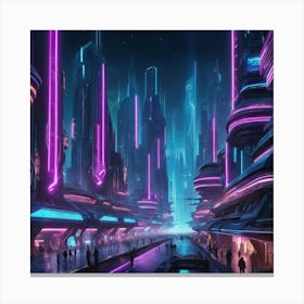 Futuristic City art print 3 Canvas Print