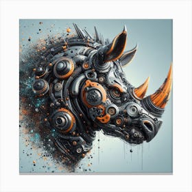 Rhino Art Canvas Print