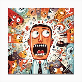 Man With An Angry Face Canvas Print