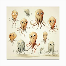 Squids Cartoon 2 Stampe su tela