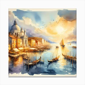 Watercolor Of Venice 9 Canvas Print