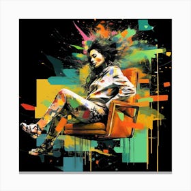 Girl Sitting In Chair 1 Canvas Print