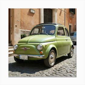 Fiat 500 In Rome Art Print Canvas Print