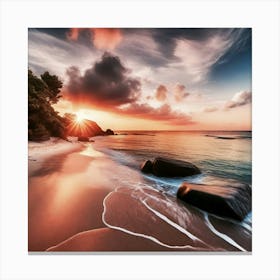 Sunset On The Beach 945 Canvas Print
