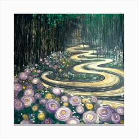 Path In The Woods Klimt Inspired Canvas Print